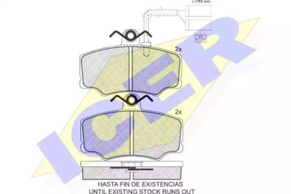 Комплект тормозных колодок ICER 180868