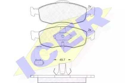 Комплект тормозных колодок ICER 180917
