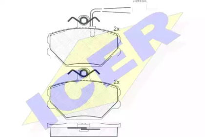 Комплект тормозных колодок ICER 180928