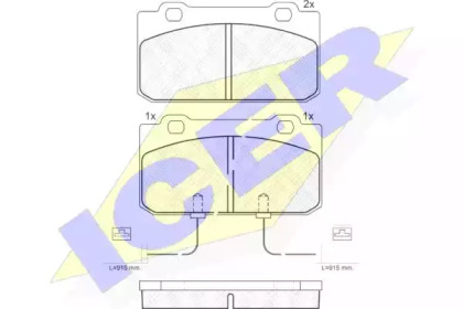 Комплект тормозных колодок ICER 180943