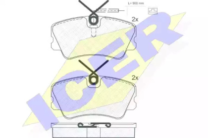 Комплект тормозных колодок ICER 180944