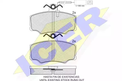 Комплект тормозных колодок ICER 180945