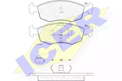Комплект тормозных колодок ICER 180955