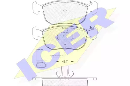 Комплект тормозных колодок ICER 180957