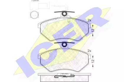 Комплект тормозных колодок ICER 180987