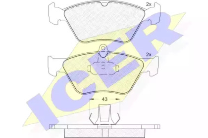 Комплект тормозных колодок ICER 180988