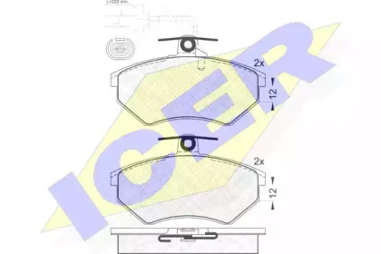 Комплект тормозных колодок ICER 180996