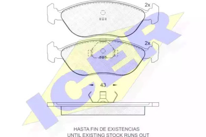 Комплект тормозных колодок ICER 181016