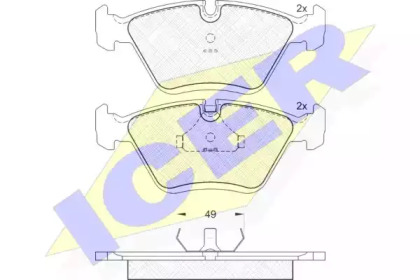 Комплект тормозных колодок ICER 181083