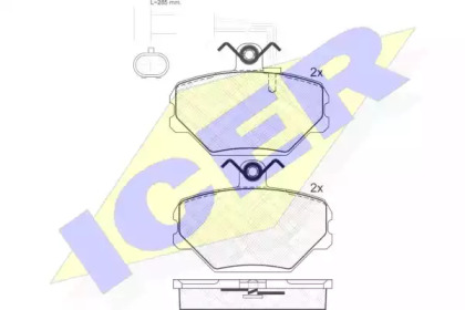Комплект тормозных колодок ICER 181127