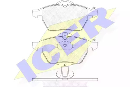 Комплект тормозных колодок ICER 181128