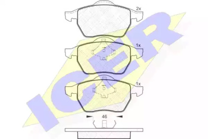 Комплект тормозных колодок ICER 181138