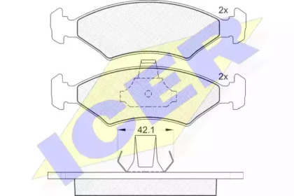 Комплект тормозных колодок ICER 181142