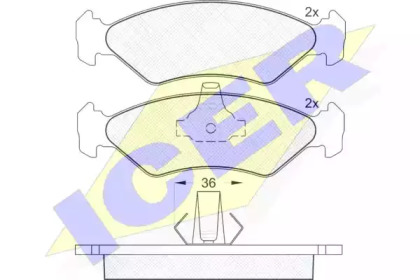 Комплект тормозных колодок ICER 181143