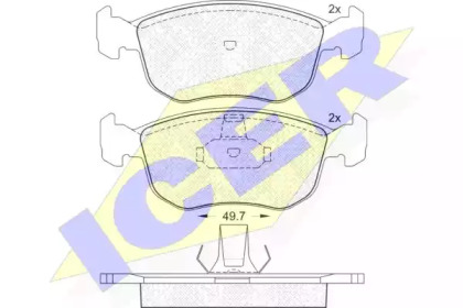 Комплект тормозных колодок ICER 181151