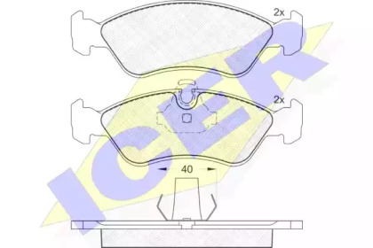 Комплект тормозных колодок ICER 181152