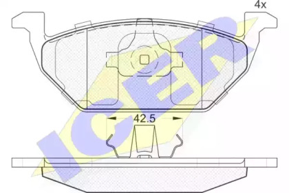 Комплект тормозных колодок ICER 181184