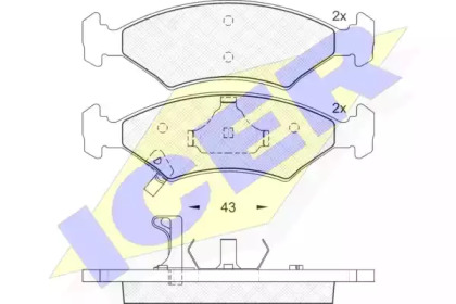 Комплект тормозных колодок ICER 181185