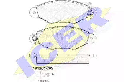Комплект тормозных колодок ICER 181204-702