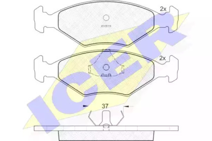 Комплект тормозных колодок ICER 181215