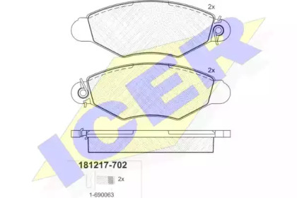 Комплект тормозных колодок ICER 181217-702