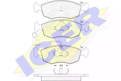 Комплект тормозных колодок ICER 181227
