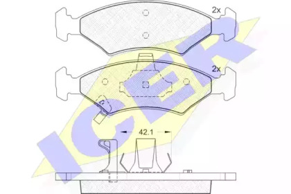 Комплект тормозных колодок ICER 181231
