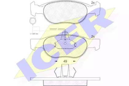 Комплект тормозных колодок ICER 181242