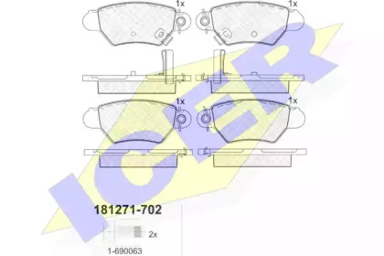 Комплект тормозных колодок ICER 181271-702