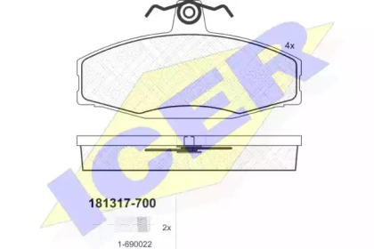 Комплект тормозных колодок ICER 181317-700