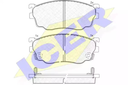 Комплект тормозных колодок ICER 181334
