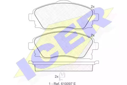 Комплект тормозных колодок ICER 181353