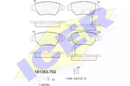 Комплект тормозных колодок ICER 181363-702