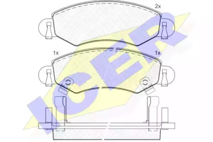 Комплект тормозных колодок ICER 181368