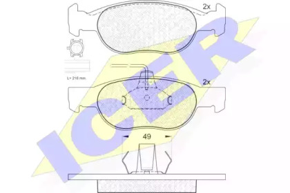 Комплект тормозных колодок ICER 181376