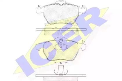 Комплект тормозных колодок ICER 181383