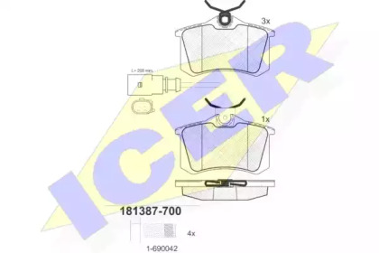 Комплект тормозных колодок ICER 181387-700