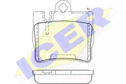 Комплект тормозных колодок ICER 181390