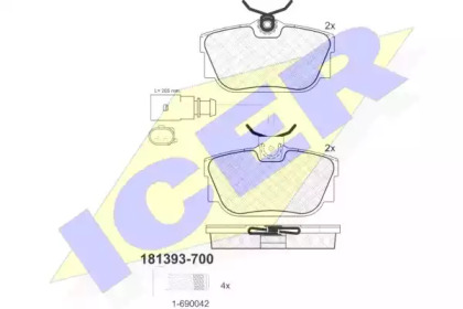 Комплект тормозных колодок ICER 181393-700