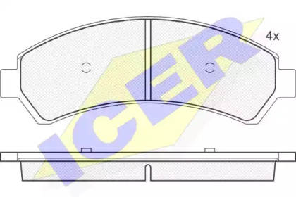 Комплект тормозных колодок ICER 181410