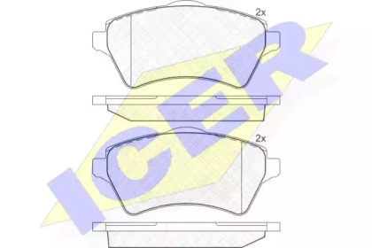 Комплект тормозных колодок ICER 181428