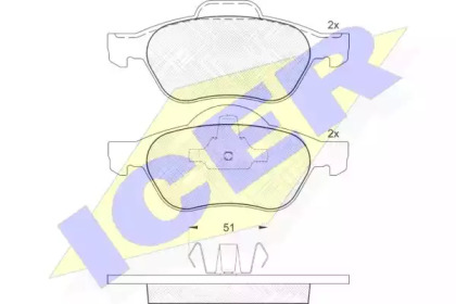 Комплект тормозных колодок ICER 181431