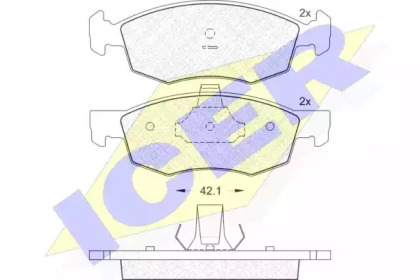 Комплект тормозных колодок ICER 181508