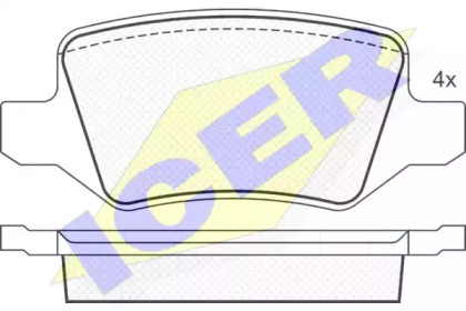 Комплект тормозных колодок ICER 181510