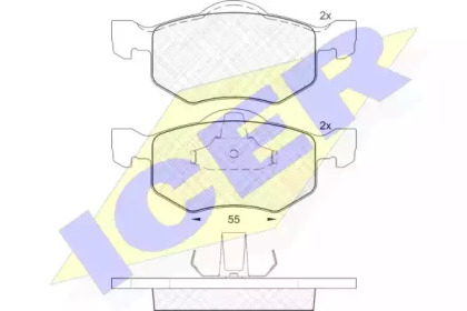 Комплект тормозных колодок ICER 181532