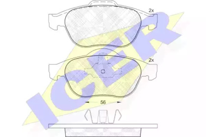 Комплект тормозных колодок ICER 181533