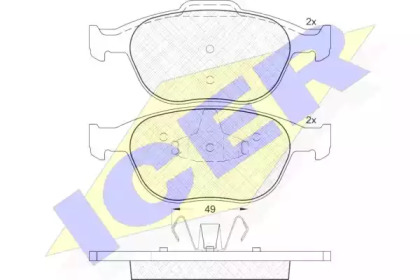 Комплект тормозных колодок ICER 181537