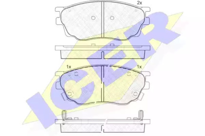 Комплект тормозных колодок ICER 181542