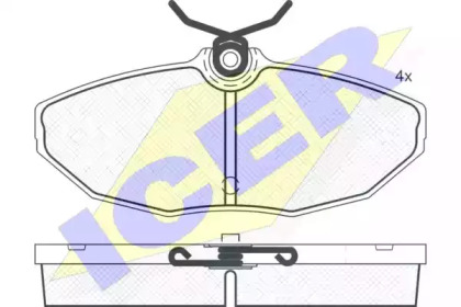 Комплект тормозных колодок ICER 181546