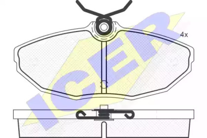 Комплект тормозных колодок ICER 181562